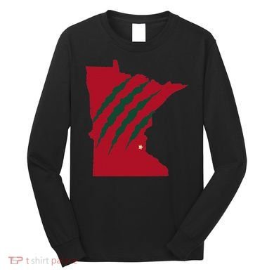 Wild Animal Scratches Through Minnesota Long Sleeve Shirt