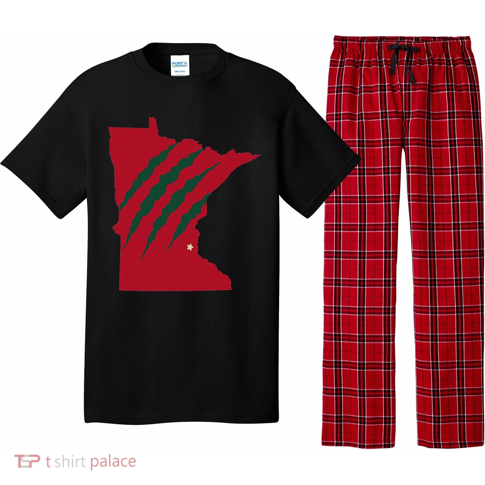 Wild Animal Scratches Through Minnesota Pajama Set