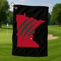 Wild Animal Scratches Through Minnesota Golf Towel thumb 1