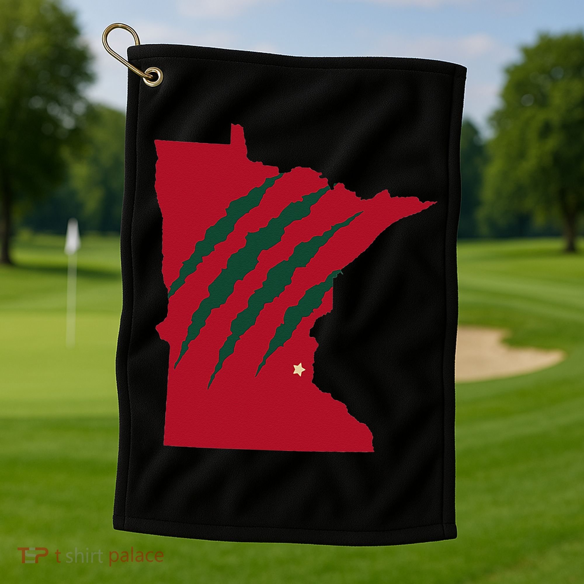 Wild Animal Scratches Through Minnesota Golf Towel