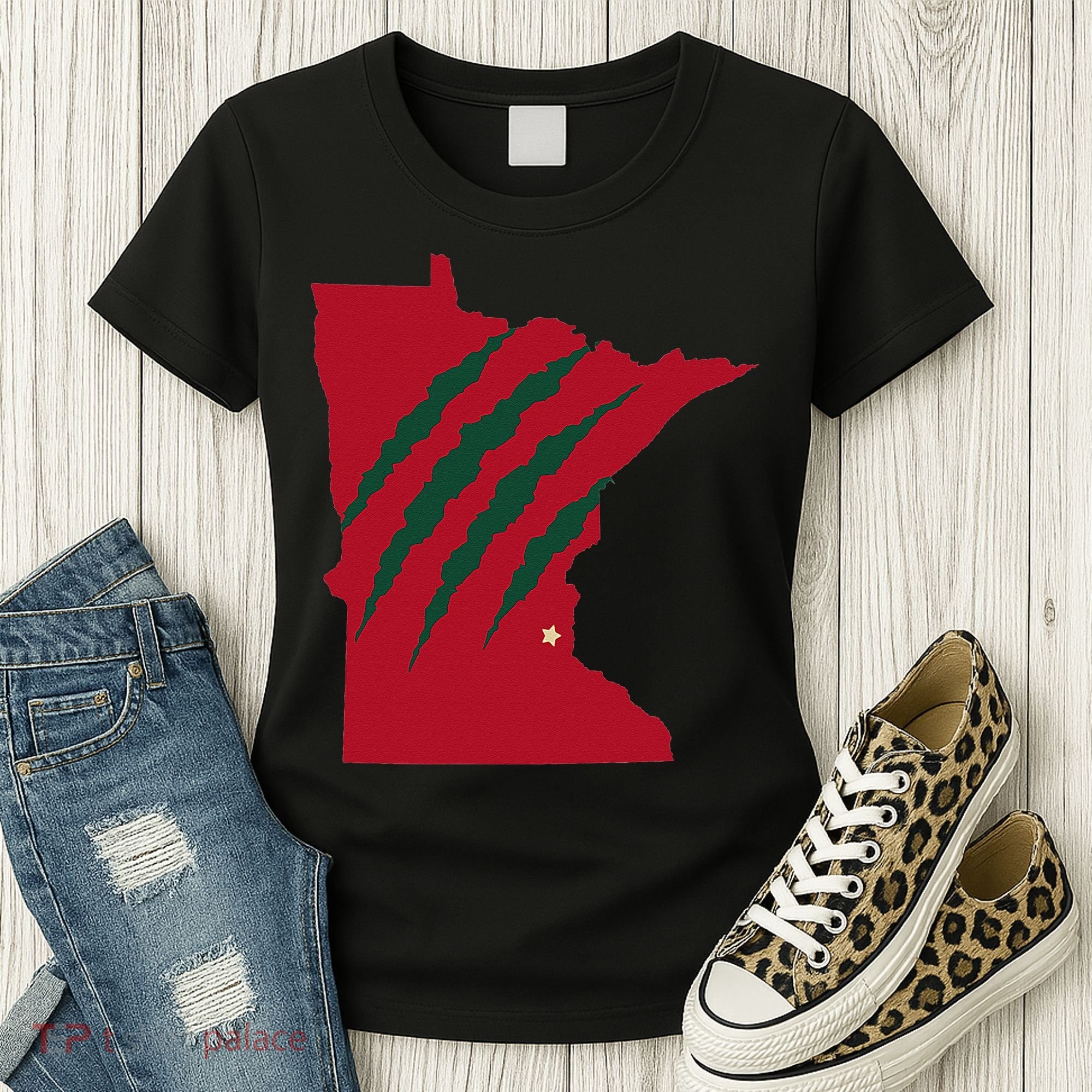 Wild Animal Scratches Through Minnesota Women's T-Shirt