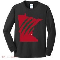 Wild Animal Scratches Through Minnesota Kids Long Sleeve Shirt thumb 0