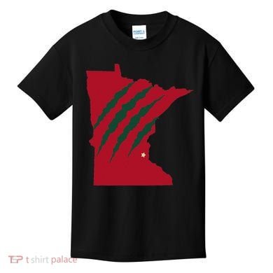 Wild Animal Scratches Through Minnesota Kids T-Shirt