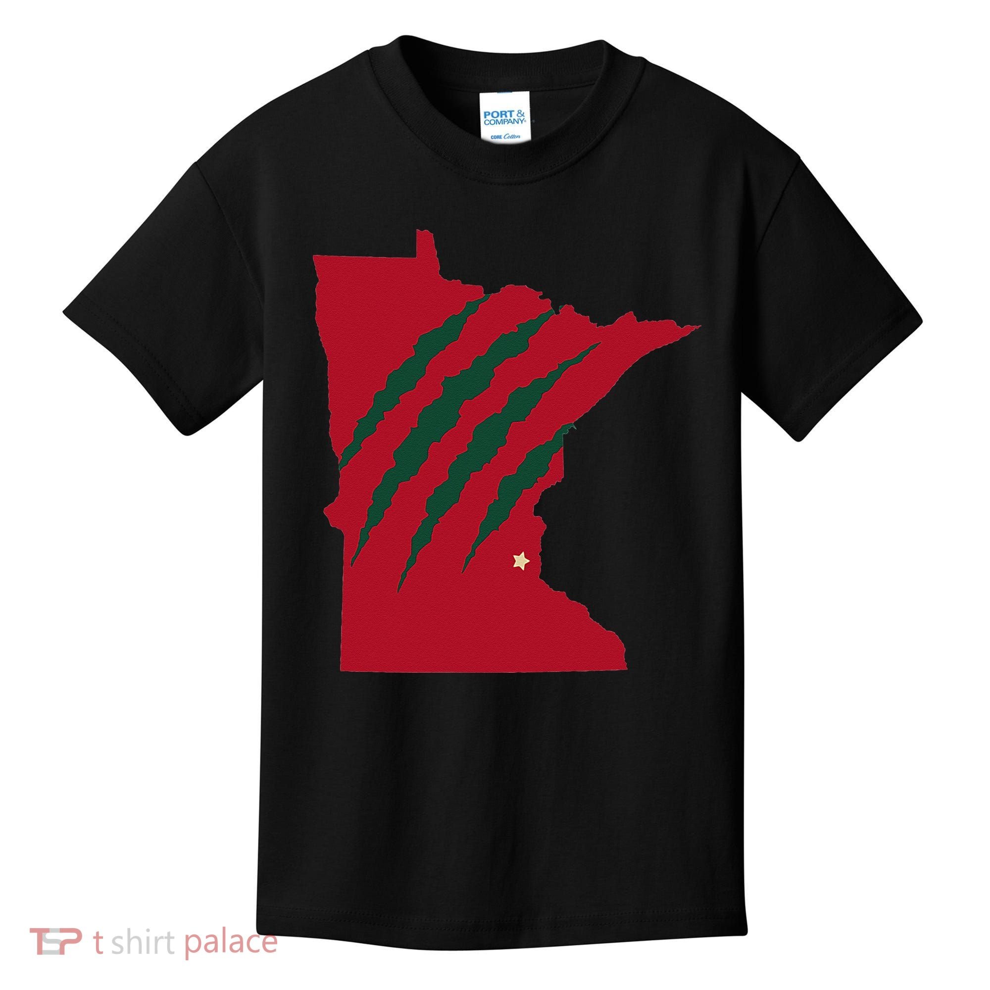 Wild Animal Scratches Through Minnesota Kids T-Shirt