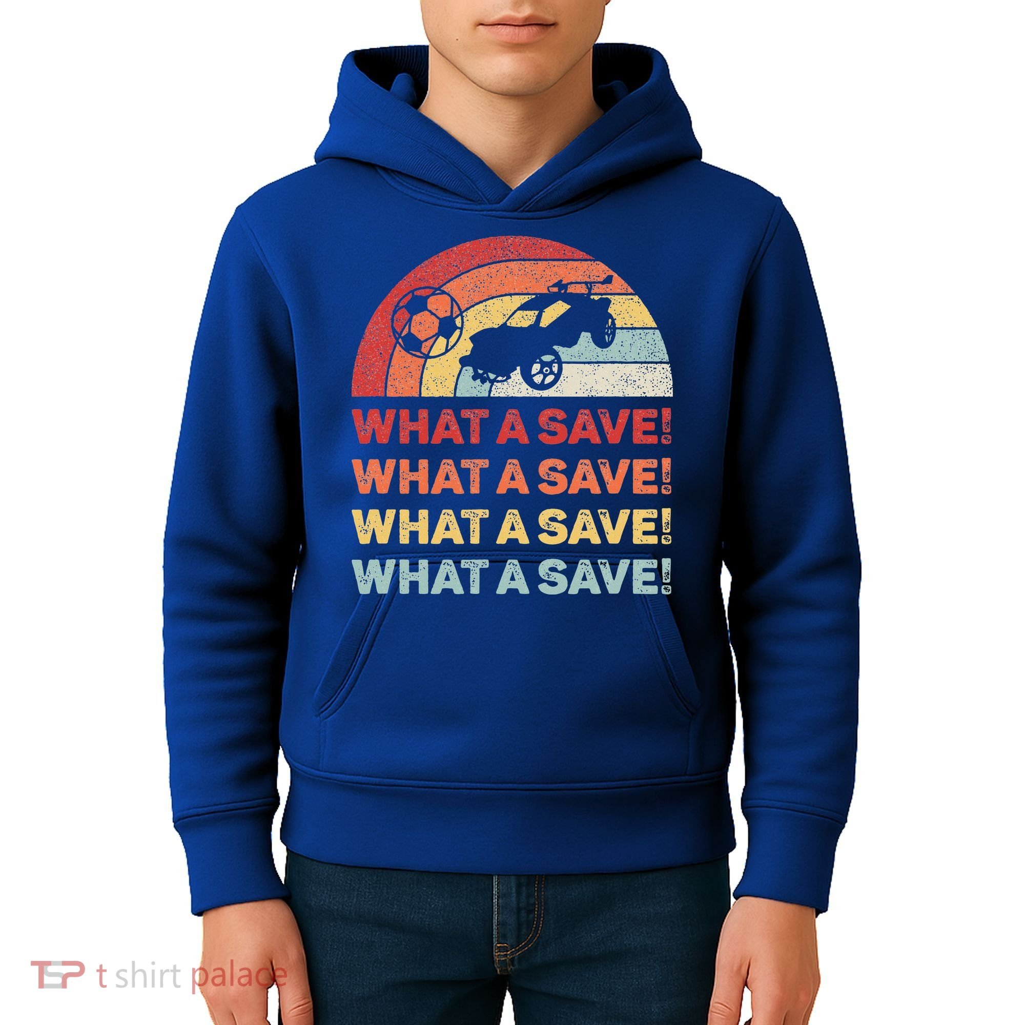 What A Save Rocket Soccer Car League Kids Hoodie