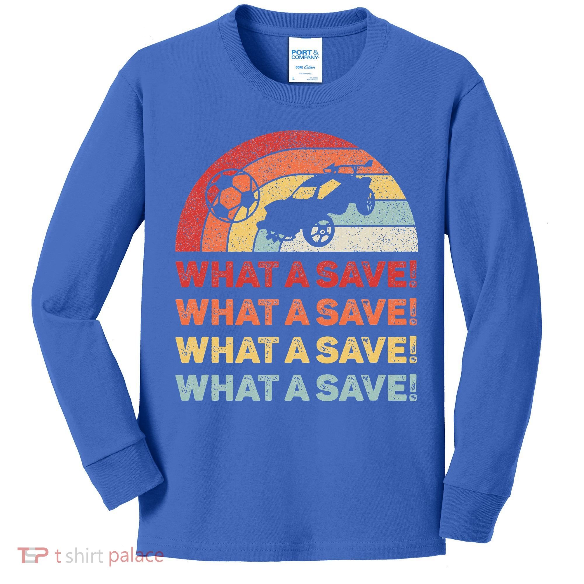 What A Save Rocket Soccer Car League Kids Long Sleeve Shirt