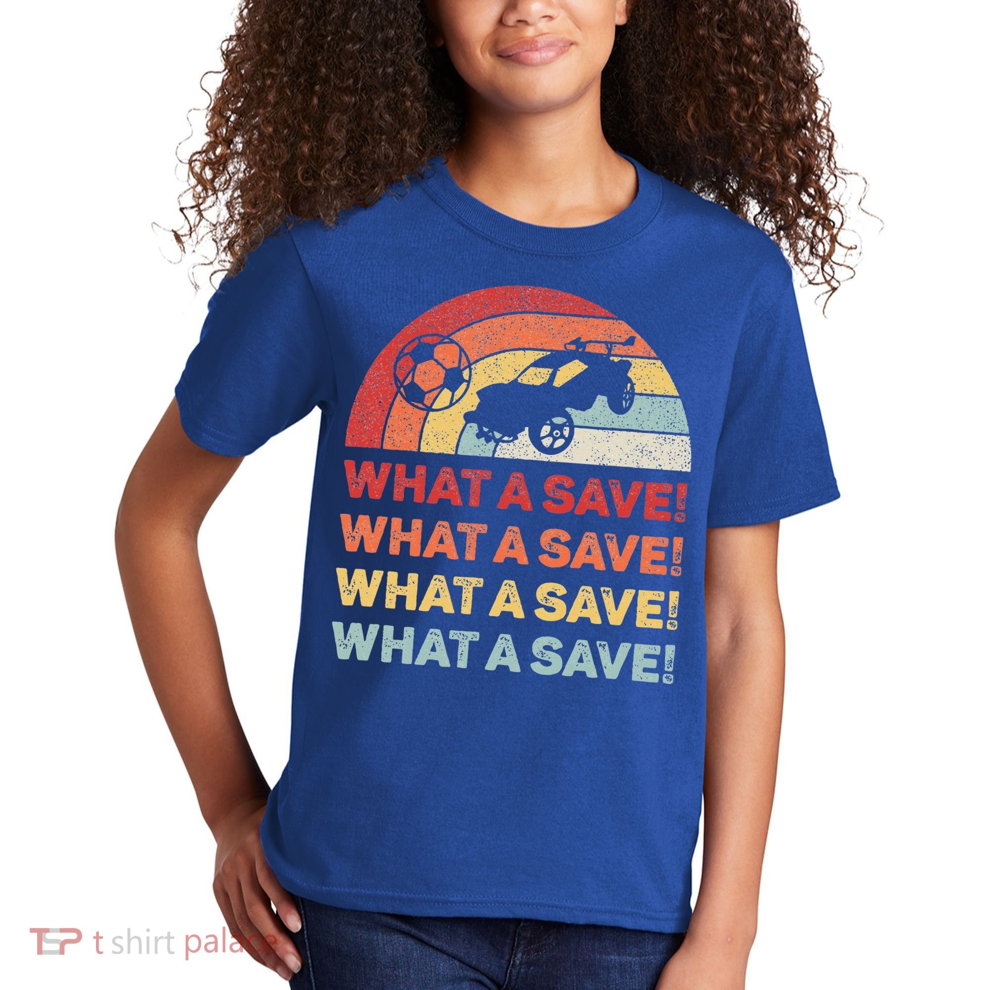 What A Save Rocket Soccer Car League Kids T-Shirt