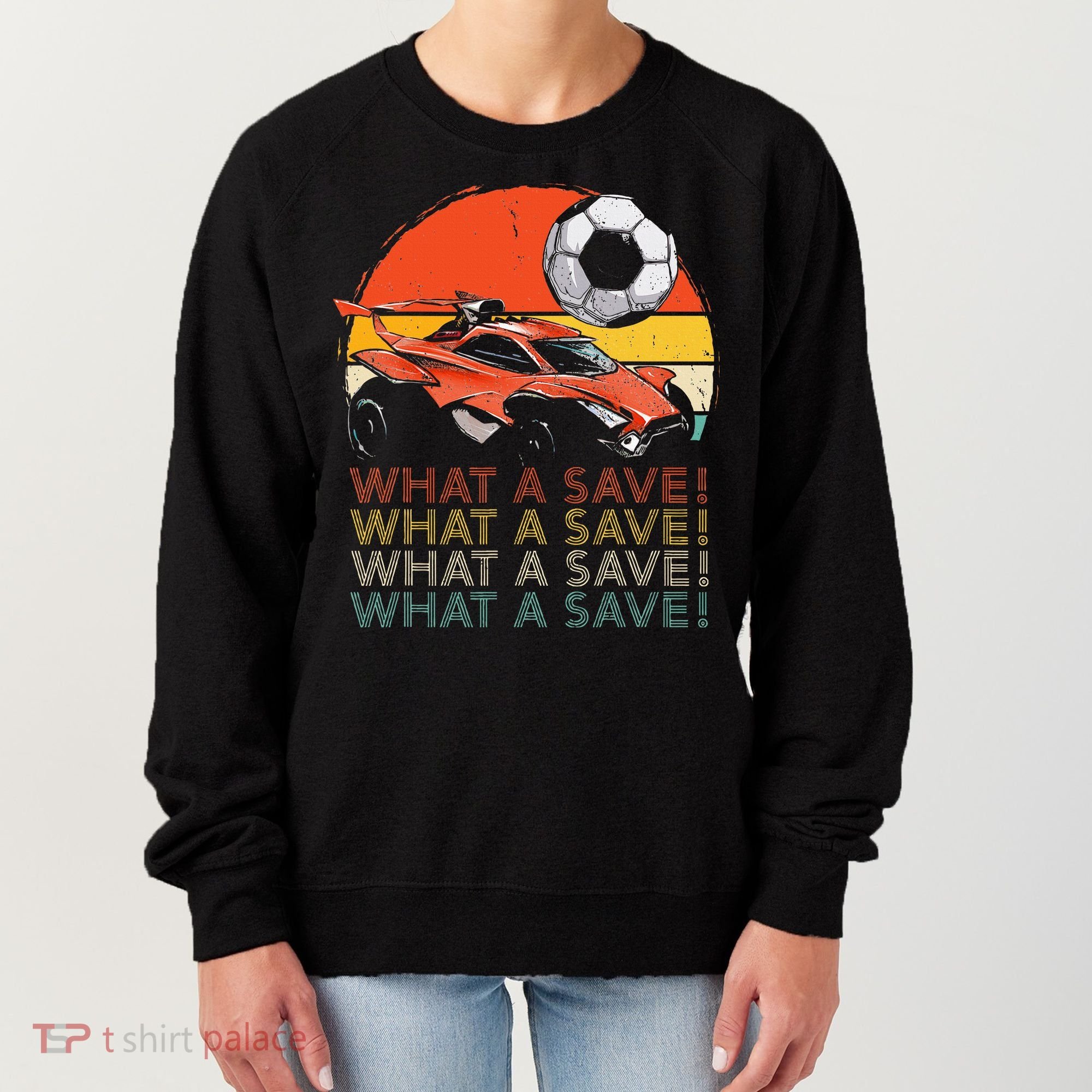 What A Save Retro Rocket Soccer Car Women's Sweatshirt