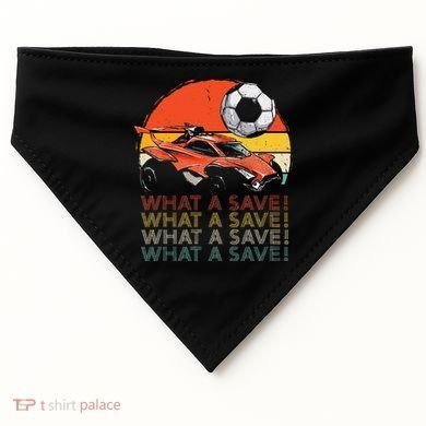 What A Save Retro Rocket Soccer Car USA-Made Doggie Bandana