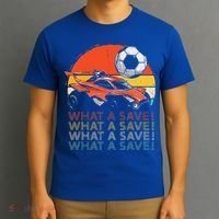 What A Save Retro Rocket Soccer Car T-Shirt thumb 3