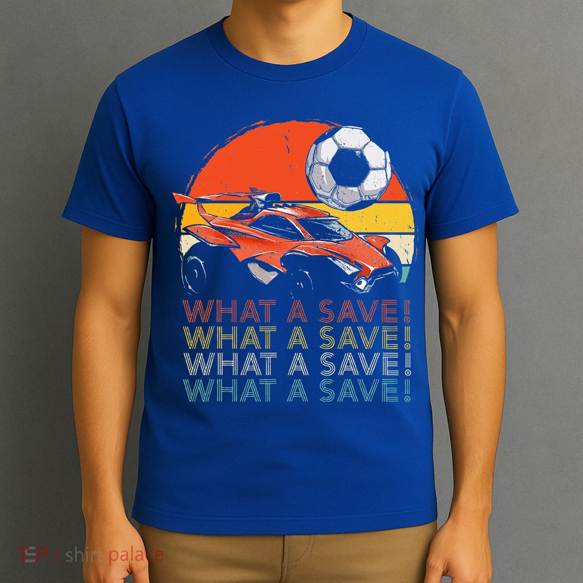 What A Save Retro Rocket Soccer Car T-Shirt