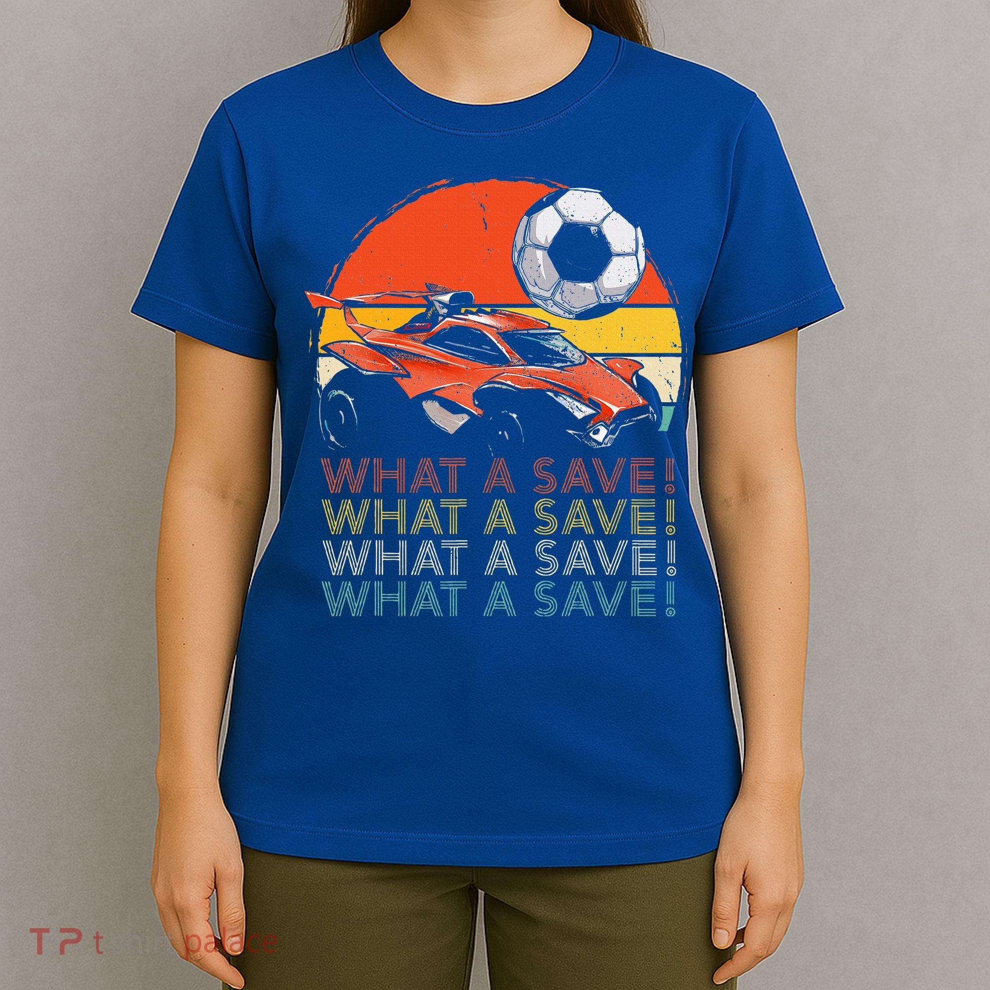 What A Save Retro Rocket Soccer Car T-Shirt