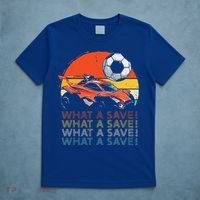 What A Save Retro Rocket Soccer Car T-Shirt thumb 5