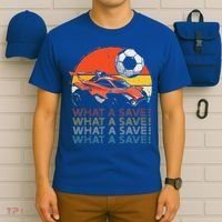 What A Save Retro Rocket Soccer Car T-Shirt thumb 6