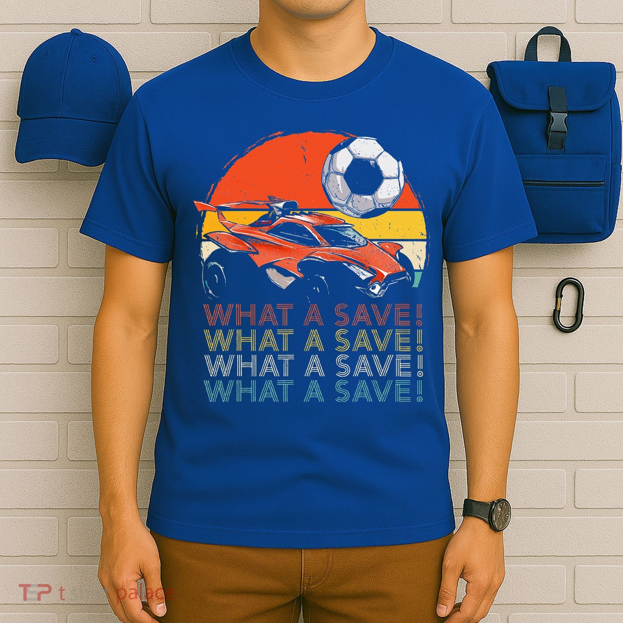 What A Save Retro Rocket Soccer Car T-Shirt