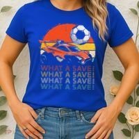 What A Save Retro Rocket Soccer Car Women's T-Shirt thumb 2
