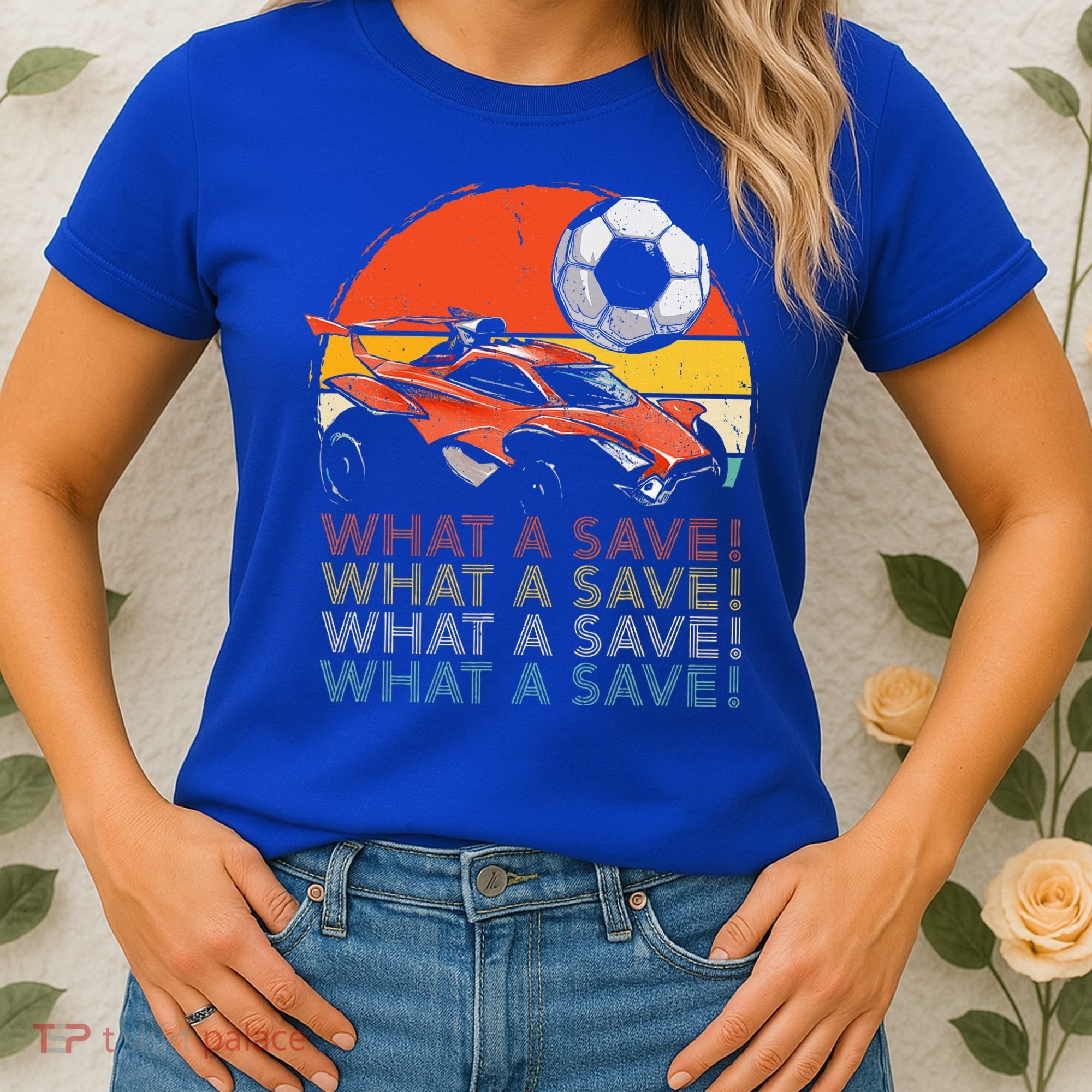 What A Save Retro Rocket Soccer Car Women's T-Shirt