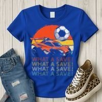 What A Save Retro Rocket Soccer Car Women's T-Shirt thumb 3