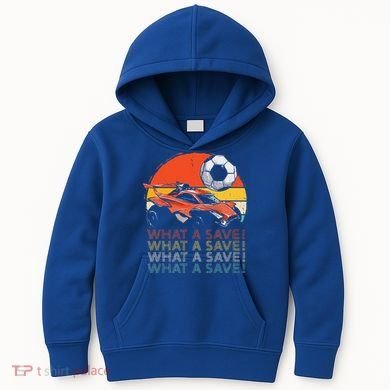 What A Save Retro Rocket Soccer Car Kids Hoodie