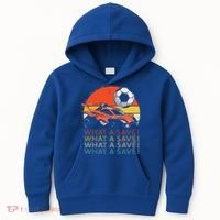 What A Save Retro Rocket Soccer Car Kids Hoodie thumb 0