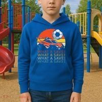 What A Save Retro Rocket Soccer Car Kids Hoodie thumb 2