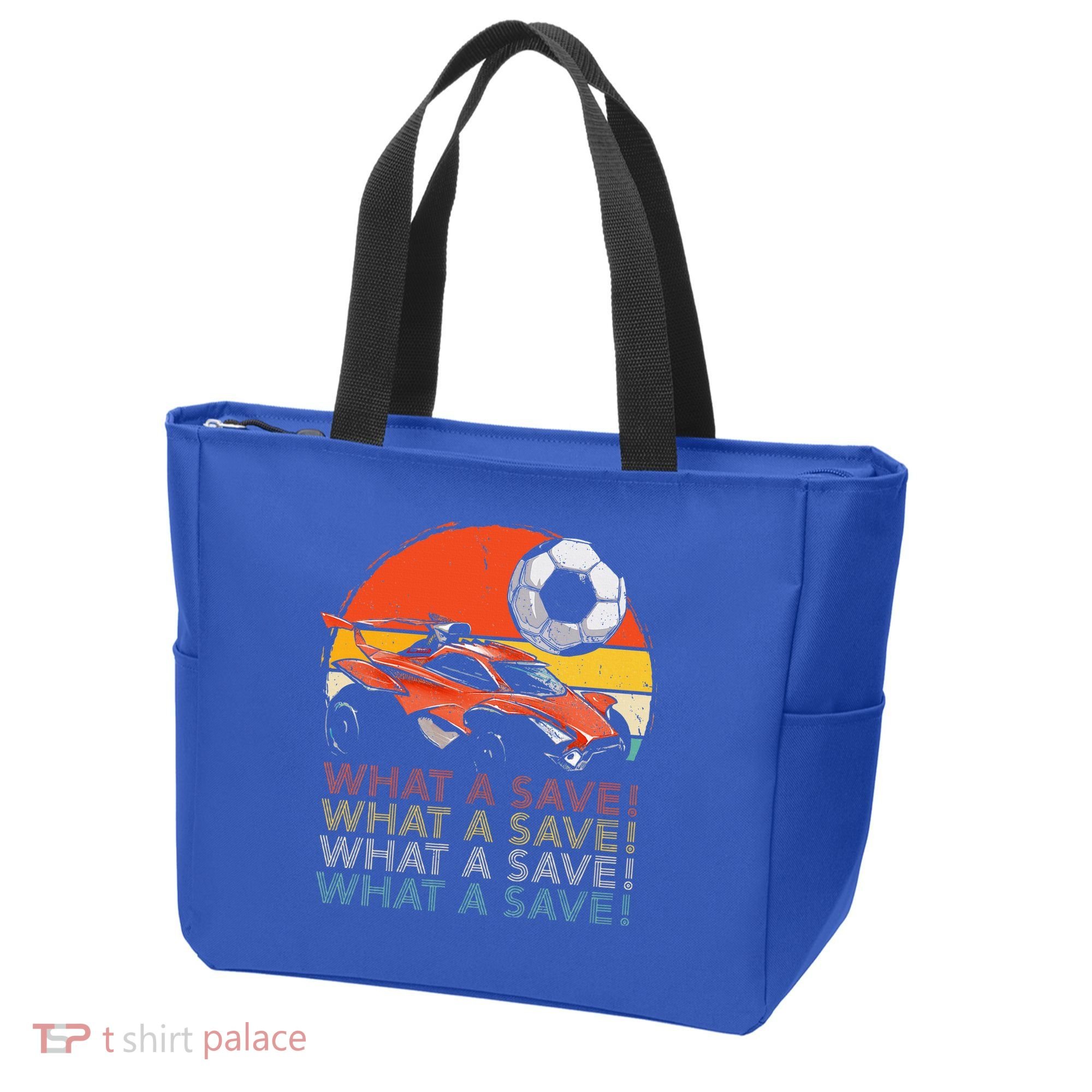 What A Save Retro Rocket Soccer Car Tote Bag