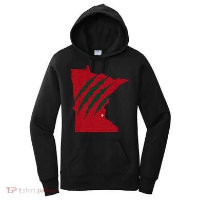 Wild Animal Scratches Through Minnesota Women's Hoodie