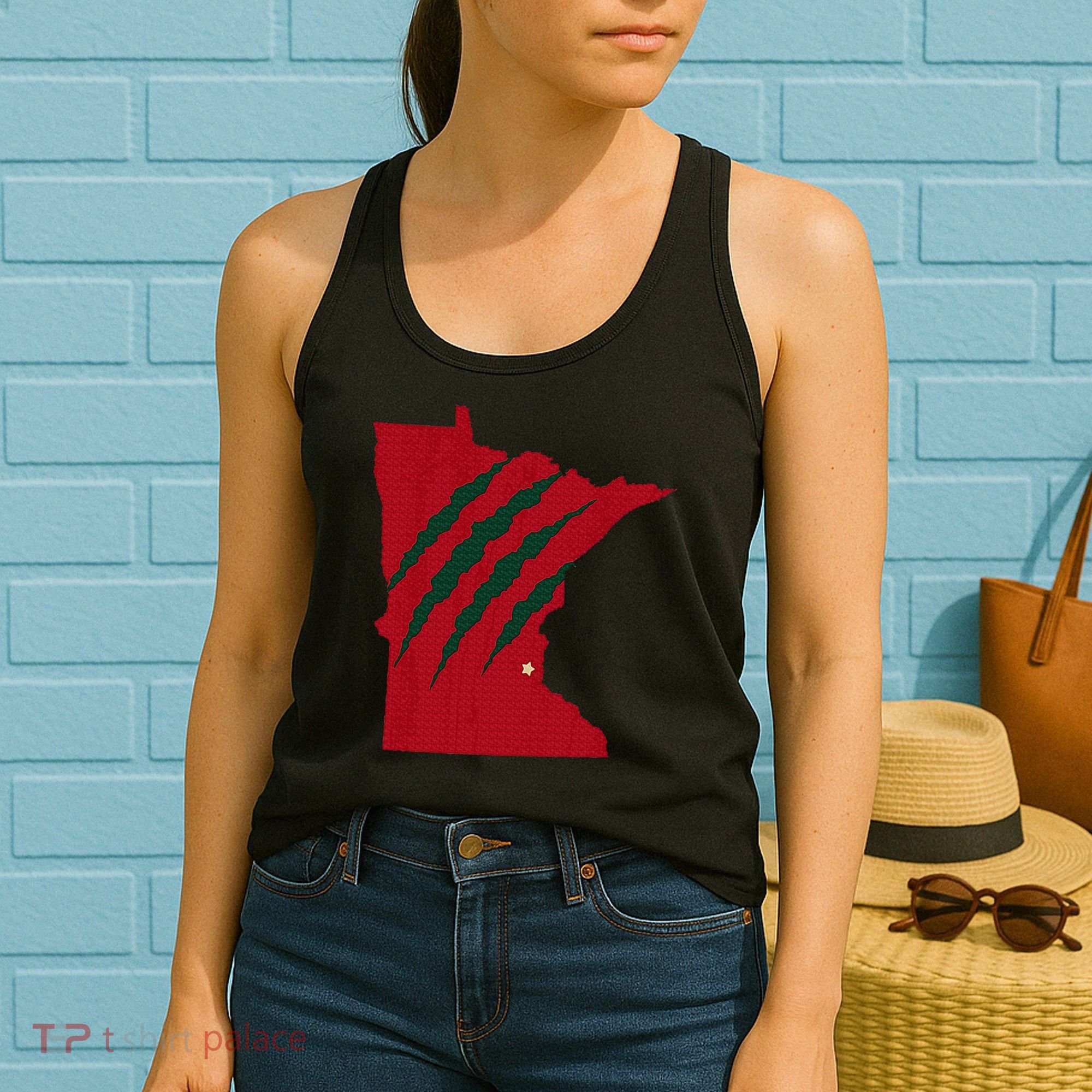 Wild Animal Scratches Through Minnesota Women's Tank Top
