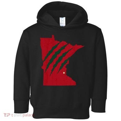 Wild Animal Scratches Through Minnesota Toddler Hoodie