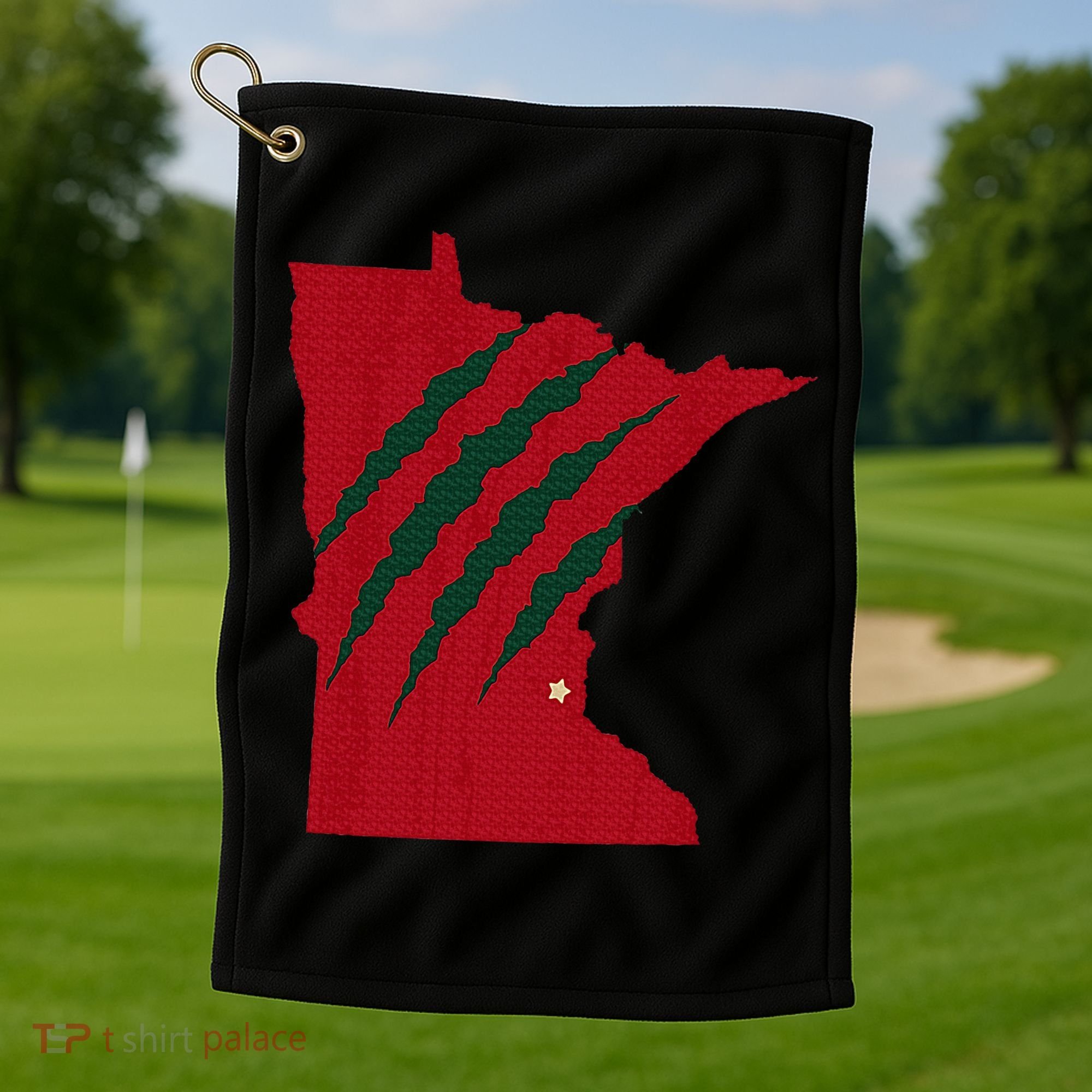 Wild Animal Scratches Through Minnesota Golf Towel