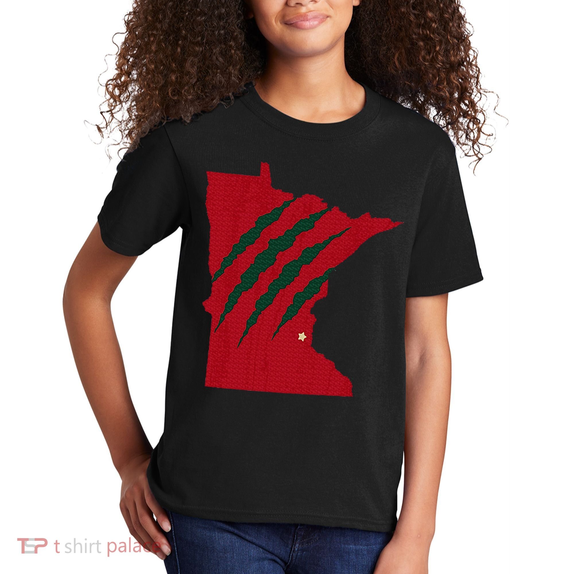 Wild Animal Scratches Through Minnesota Kids T-Shirt