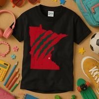 Wild Animal Scratches Through Minnesota Kids T-Shirt thumb 3