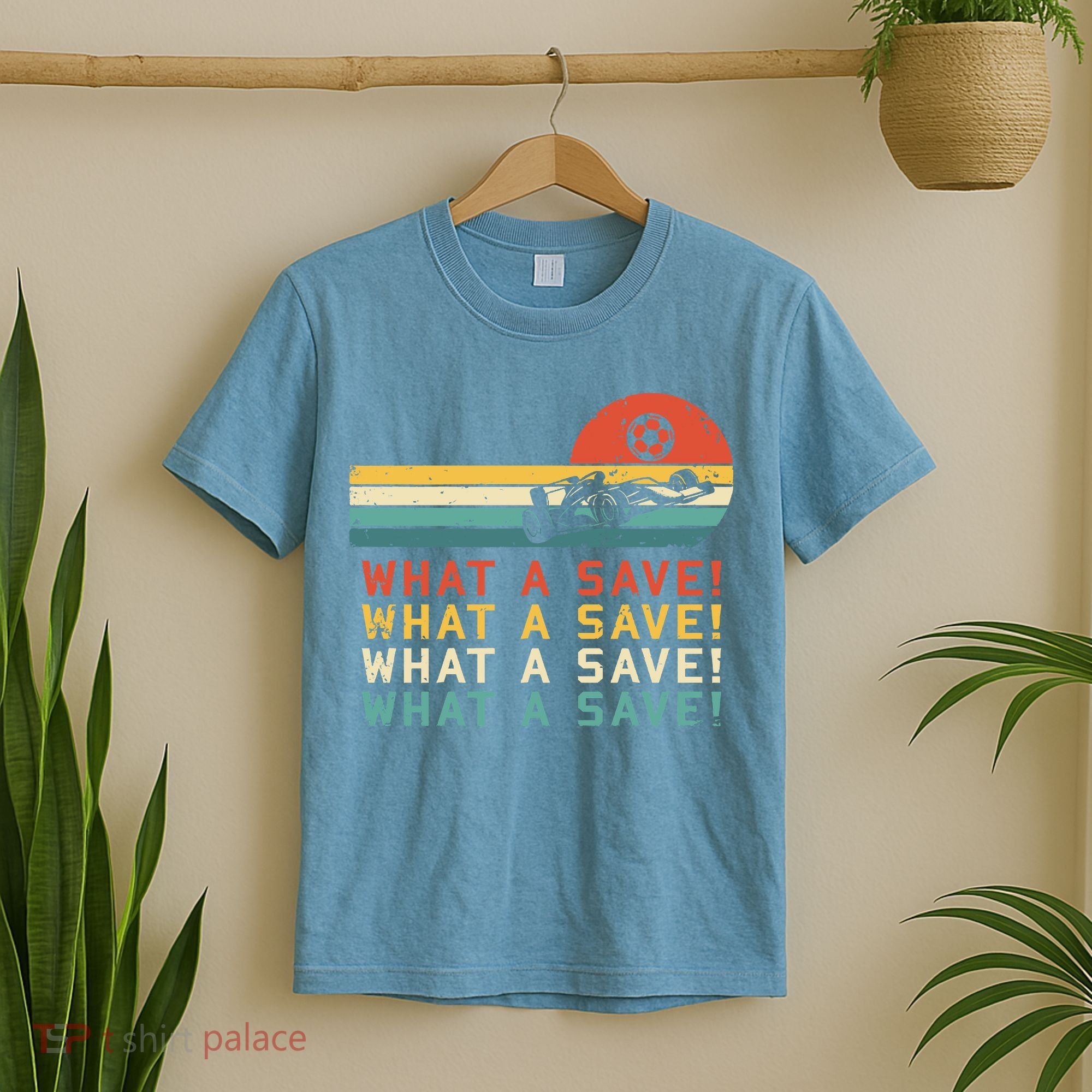 What A Save Vintage Retro Rocket Soccer Car League T-Shirt