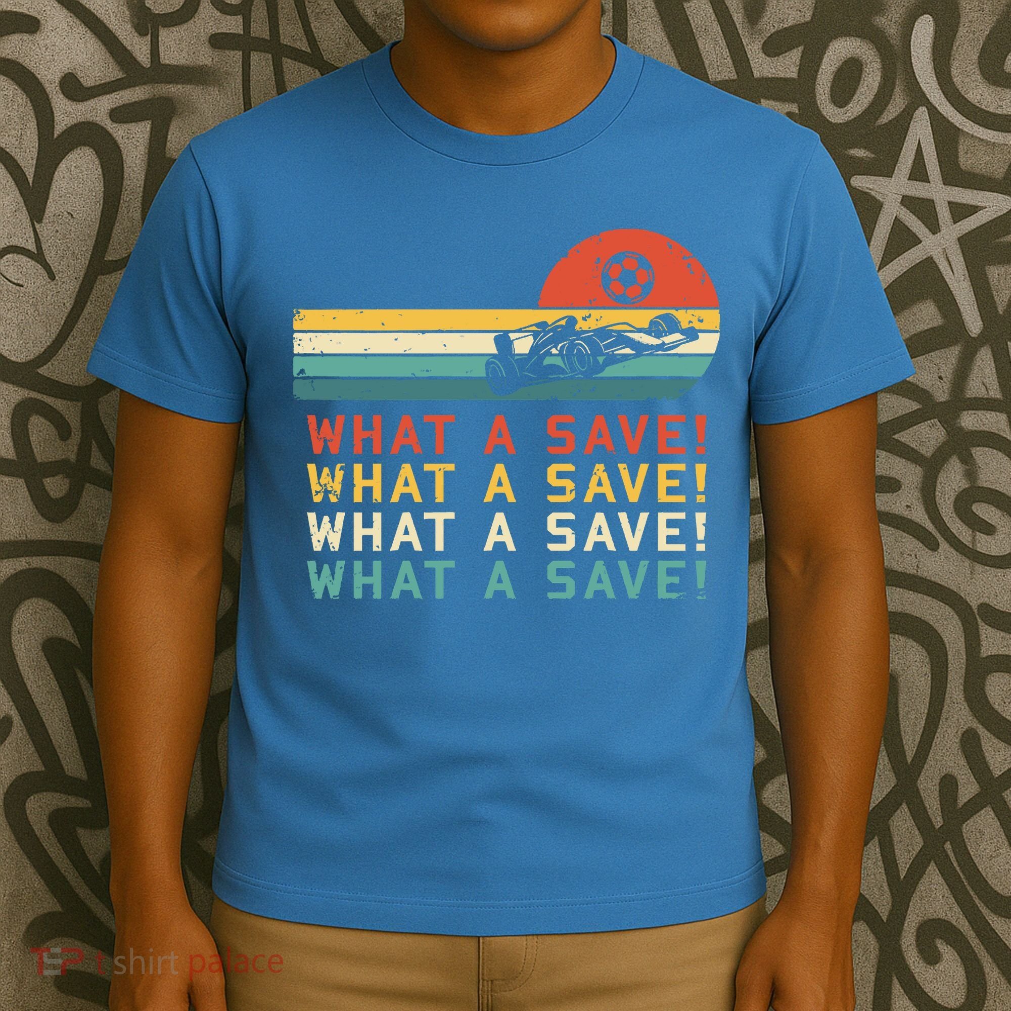 What A Save Vintage Retro Rocket Soccer Car League T-Shirt