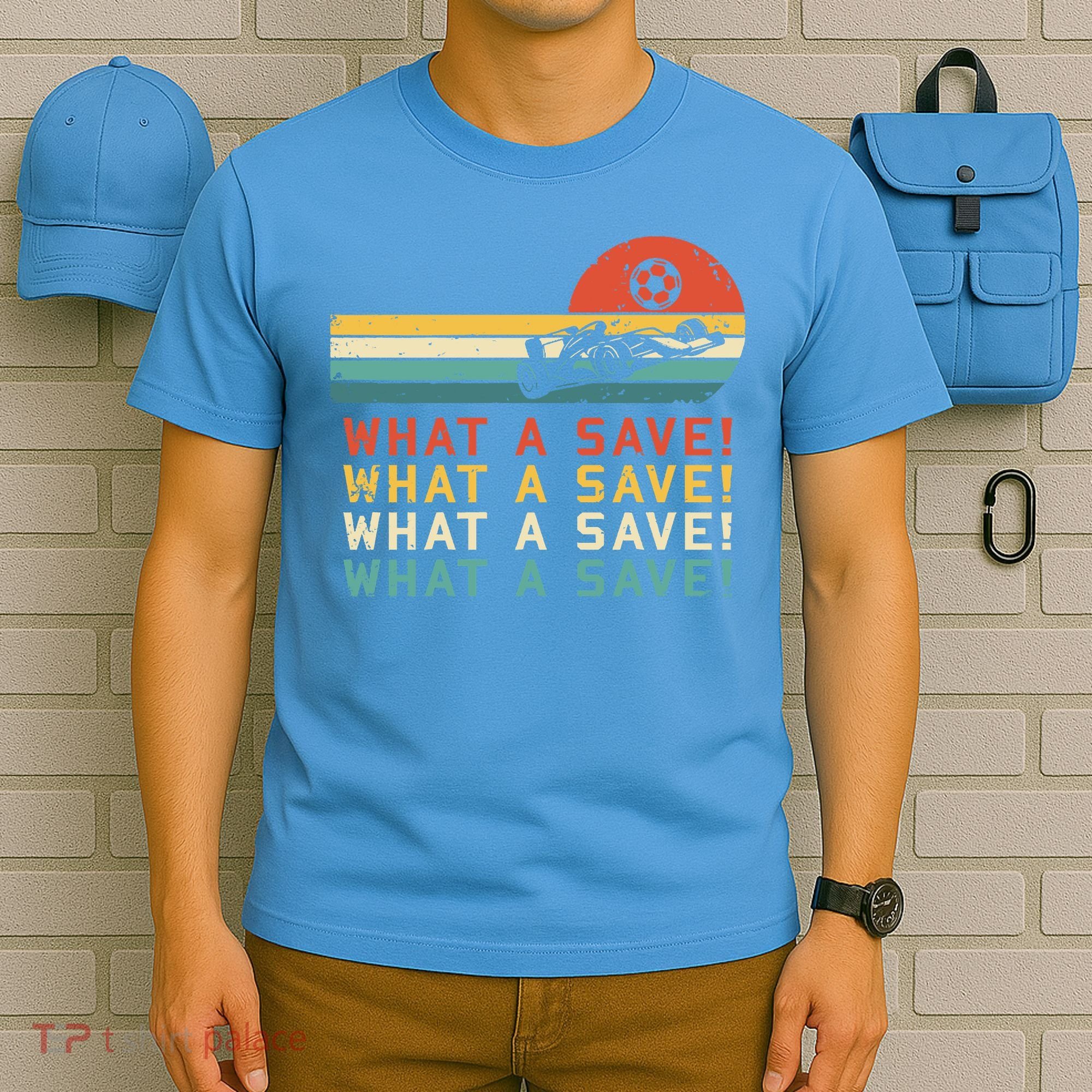 What A Save Vintage Retro Rocket Soccer Car League T-Shirt