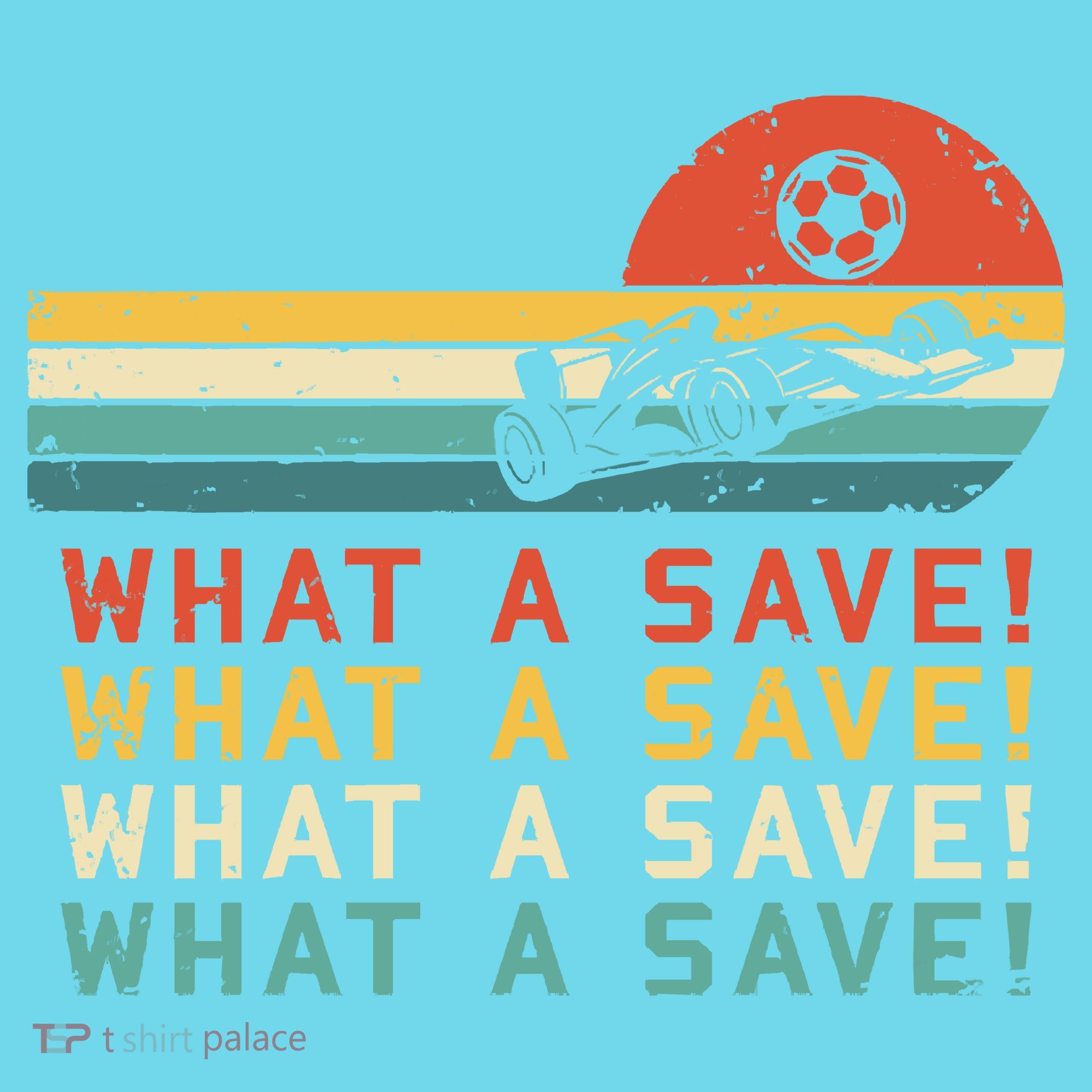 What A Save Vintage Retro Rocket Soccer Car League T-Shirt
