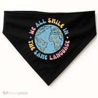 We All Smile In The Same Language Funny Esl Teacher USA-Made Doggie Bandana thumb 0