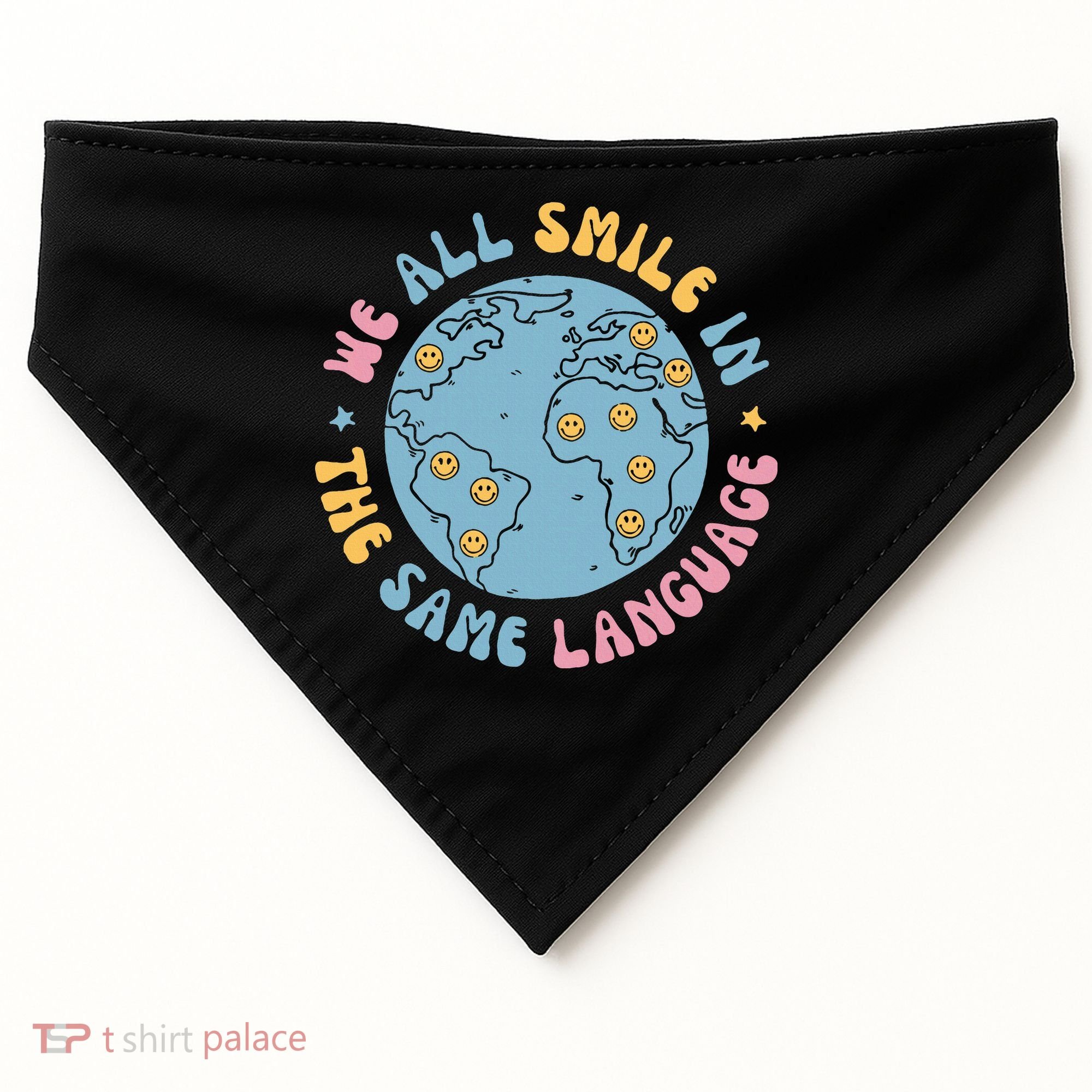 We All Smile In The Same Language Funny Esl Teacher USA-Made Doggie Bandana