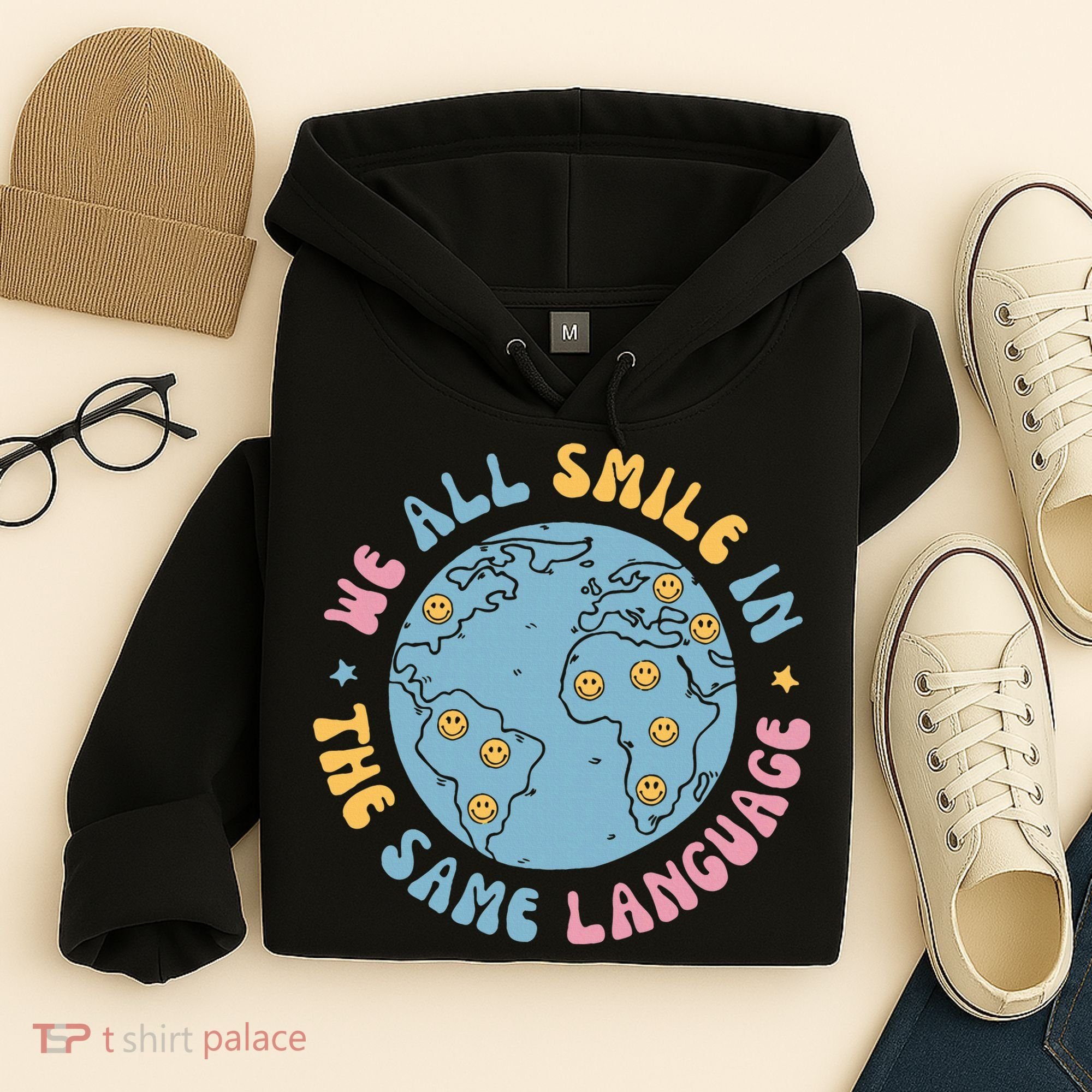 We All Smile In The Same Language Funny Esl Teacher Hoodie