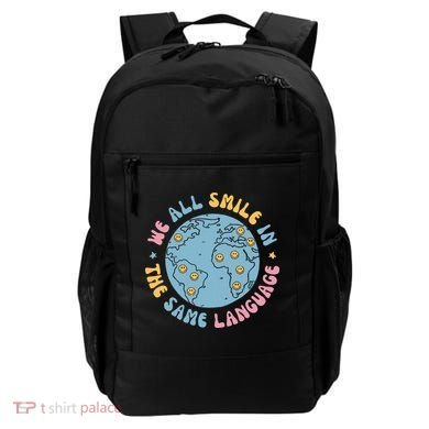 We All Smile In The Same Language Funny Esl Teacher Backpack