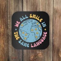 We All Smile In The Same Language Funny Esl Teacher Coaster thumb 0