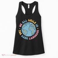 We All Smile In The Same Language Funny Esl Teacher Women's Tank Top thumb 0