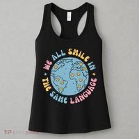 We All Smile In The Same Language Funny Esl Teacher Women's Tank Top thumb 3