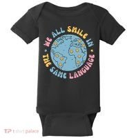 We All Smile In The Same Language Funny Esl Teacher Baby Bodysuit thumb 0