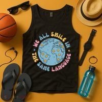 We All Smile In The Same Language Funny Esl Teacher Tank Top thumb 4