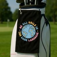 We All Smile In The Same Language Funny Esl Teacher Golf Towel thumb 2