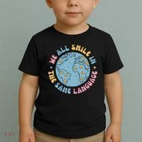 We All Smile In The Same Language Funny Esl Teacher Toddler T-Shirt thumb 2