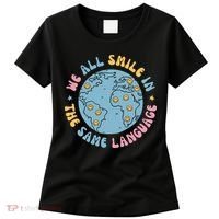 We All Smile In The Same Language Funny Esl Teacher Women's T-Shirt thumb 0