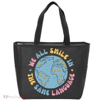 We All Smile In The Same Language Funny Esl Teacher Tote Bag