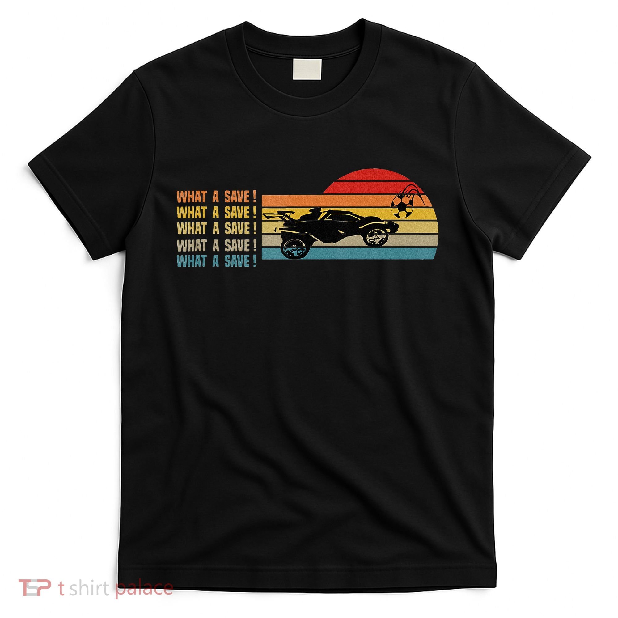 What A Save Vintage Retro Rocket Soccer Car League T-Shirt